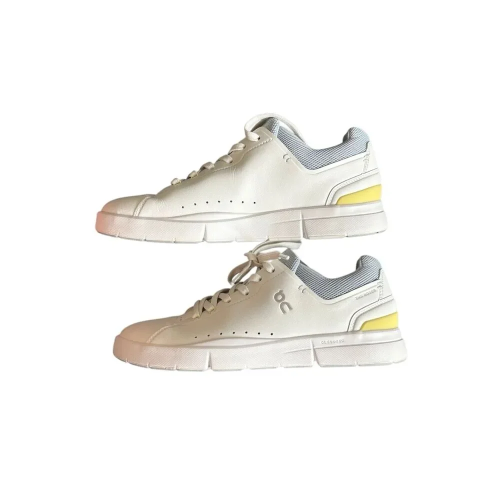 On Womens White The Roger Advantage Cloudtec Low Top Sneakers Size 10